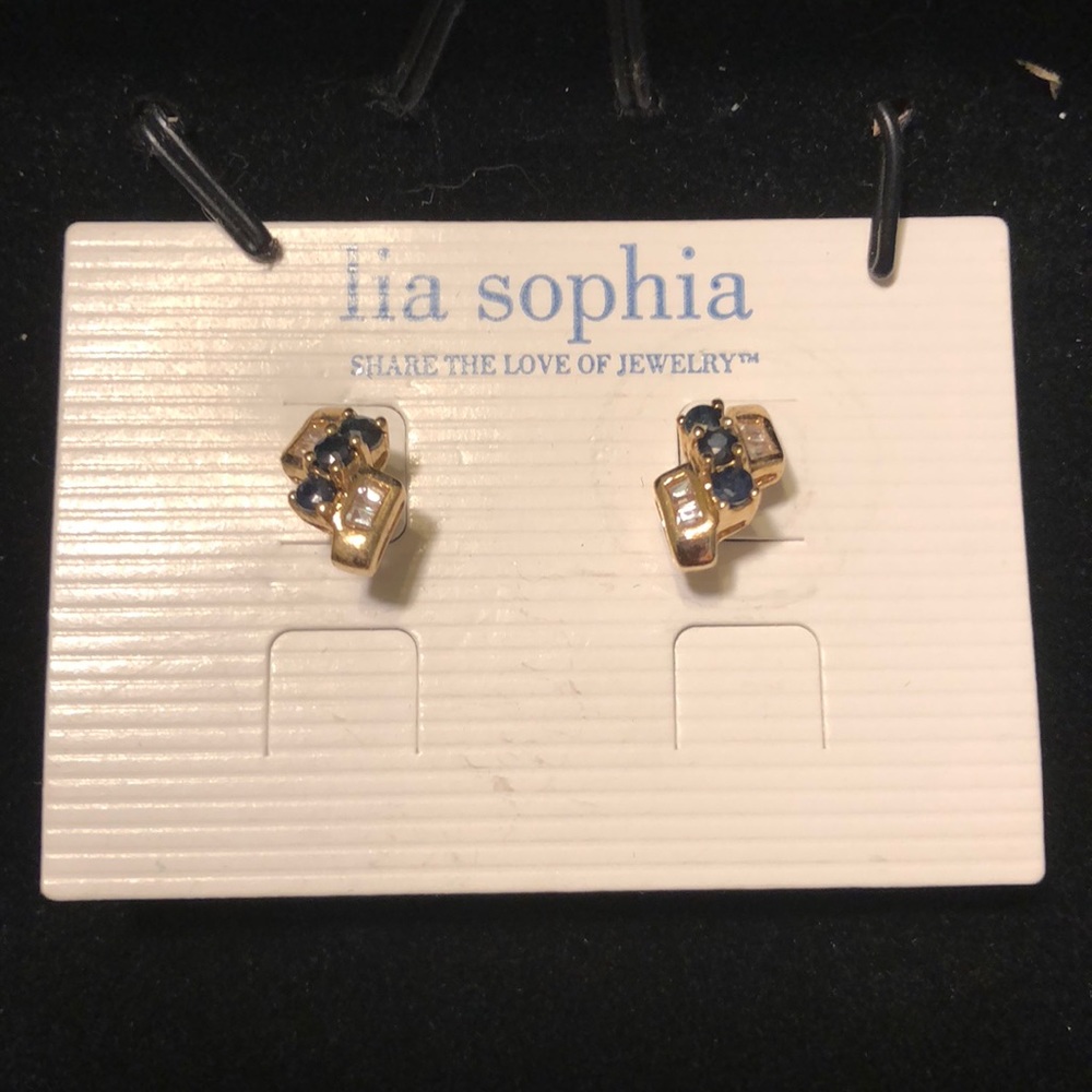 Lia Sophia Sapphire & Diamond Earrings